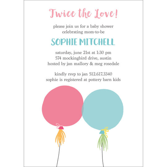 Colorful Balloons Baby Shower Invitations